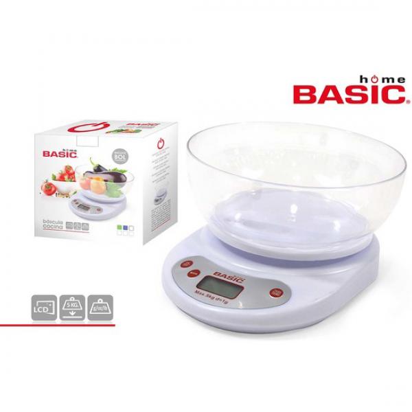 Basic Home Báscula de Cocina Digital hasta 5Kg Roja